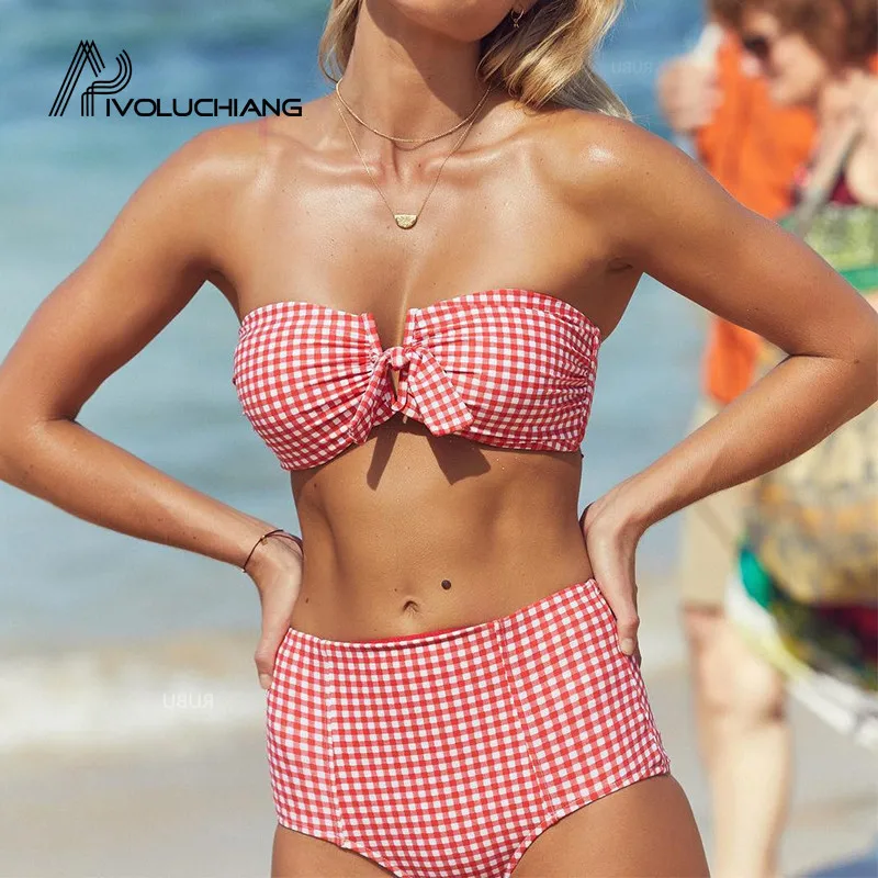 2019 Red Plaid V-neck Swimwear Women Fashion Push-up Padded Bra Beach Bikini Set Swimsuit Beachwear Bandeau Bandage Biquinis 
2019 Red Plaid V-neck Swimwear Women Fashion Push-up Padded Bra Beach Bikini Set Swimsuit Beachwear Bandeau Bandage Biquinis