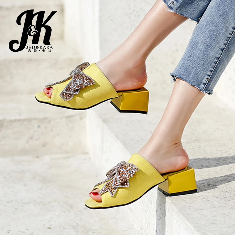 JK Big Size 48 Thick Med Heels Women Slippers Butterfly-Knot Flock Slides Footwear Crystal Casual Lady Mules Shoes 2019 Summer
JK Big Size 48 Thick Med Heels Women Slippers Butterfly-Knot Flock Slides Footwear Crystal Casual Lady Mules Shoes 2019 Summer