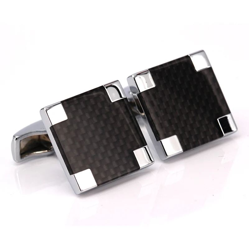 

Master of technology exquisite high-grade square carbon fiber Cufflinks men French shirt cuff links friends gifts