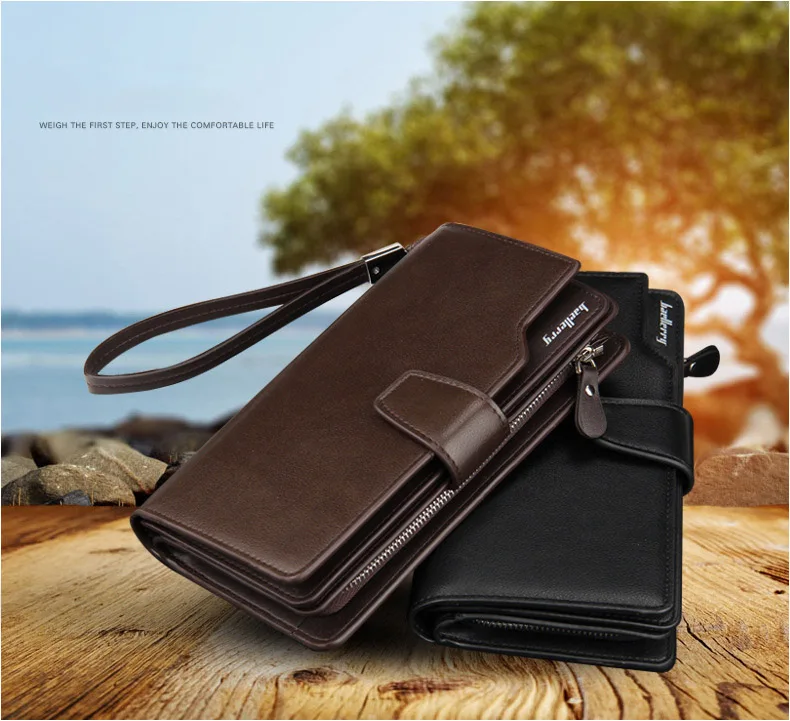 Brand Business wallet Clutch Coin pocket zipper men purse 3 fold wallet Casual luxury portfolio Phone bag Multi-card bit wallets 9