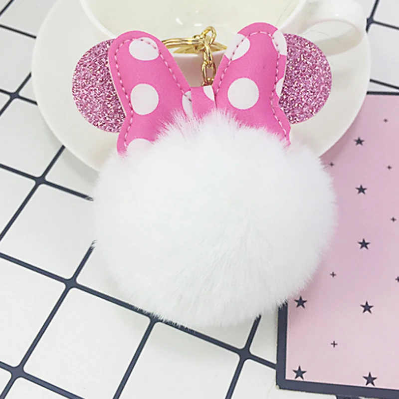 Fashion Style Rabbit Fur Mickey Pompon Ball Fluffy Fur Ball Key chain for Women For Car or Bag Key Ring Holder Jewelry 601AA
Fashion Style Rabbit Fur Mickey Pompon Ball Fluffy Fur Ball Key chain for Women For Car or Bag Key Ring Holder Jewelry 601AA