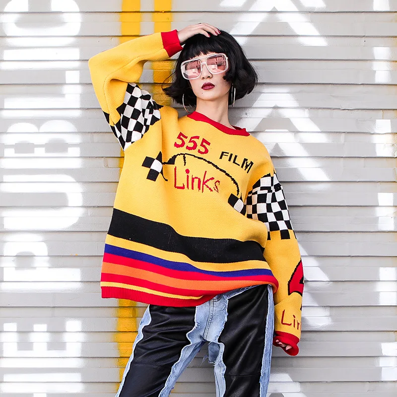 2018 autumn new Harajuku fashion loose pullover sweater striped sweater tide brand women's color matching color ladies sweater
2018 autumn new Harajuku fashion loose pullover sweater striped sweater tide brand women's color matching color ladies sweater