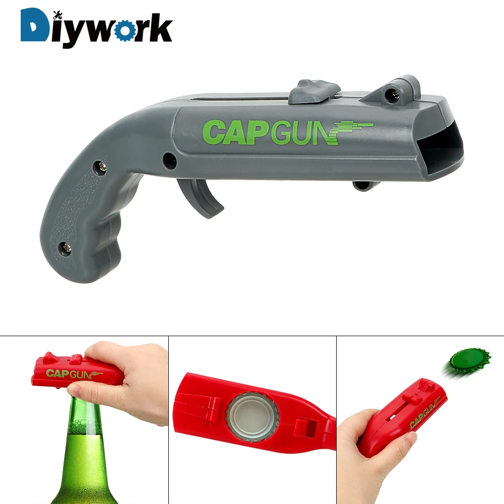 DIYWORK Spring Cap Catapult Launcher Can Openers Drink Opening Shooter Beer Bottle Opener Creative Kitchen Gadgets Gun shape
DIYWORK Spring Cap Catapult Launcher Can Openers Drink Opening Shooter Beer Bottle Opener Creative Kitchen Gadgets Gun shape