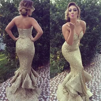 Glitter Sequins Mermaid Evening Gown Gold Arabic Long Prom Dress Plus Size 2019 Sweetheart Corset Elegant African Formal Dress 
Glitter Sequins Mermaid Evening Gown Gold Arabic Long Prom Dress Plus Size 2019 Sweetheart Corset Elegant African Formal Dress