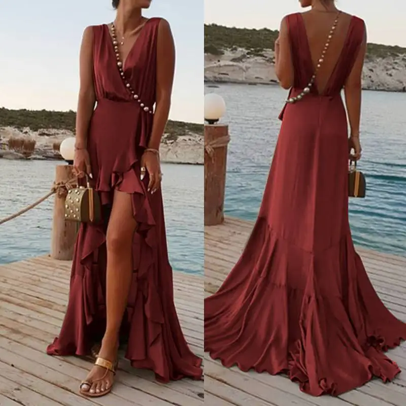 Celmia 2019 Sexy Maxi Long Party Dress Women Backless Sundress Summer Robe Irregular Casual Elegant Ladies Ruffle Vestidos S-5XL
Celmia 2019 Sexy Maxi Long Party Dress Women Backless Sundress Summer Robe Irregular Casual Elegant Ladies Ruffle Vestidos S-5XL