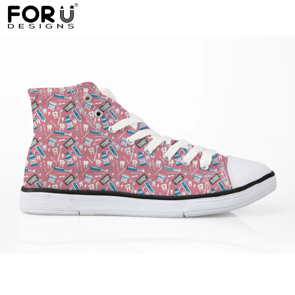 FORUDESIGNS Cute Dentist Pattern High Top Women Vulcanize Shoes Cartoon Dental Equipment Women's Casual Canvas Shoes Woman Flats
FORUDESIGNS Cute Dentist Pattern High Top Women Vulcanize Shoes Cartoon Dental Equipment Women's Casual Canvas Shoes Woman Flats