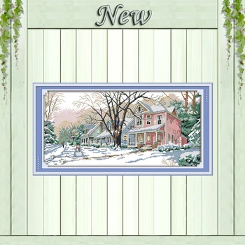 Winter street snow house diy painting counted print on canvas DMC 14CT 11CT chinese Cross Stitch Needlework Sets Embroidery kits
Winter street snow house diy painting counted print on canvas DMC 14CT 11CT chinese Cross Stitch Needlework Sets Embroidery kits