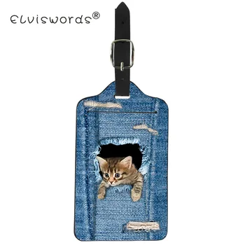ELVISWORD Cute Denim Cat Print Luggage Tags Travel Accessories Label Straps Women PU Leather ID Bank Card Bag Passport Covers
ELVISWORD Cute Denim Cat Print Luggage Tags Travel Accessories Label Straps Women PU Leather ID Bank Card Bag Passport Covers