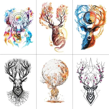 HXMAN Watercolor Deer Temporary Fake Tattoo Body Art Sticker Animal Waterproof Women Men Hand Tattoo Hot Design 9.8X6cm A-118
HXMAN Watercolor Deer Temporary Fake Tattoo Body Art Sticker Animal Waterproof Women Men Hand Tattoo Hot Design 9.8X6cm A-118