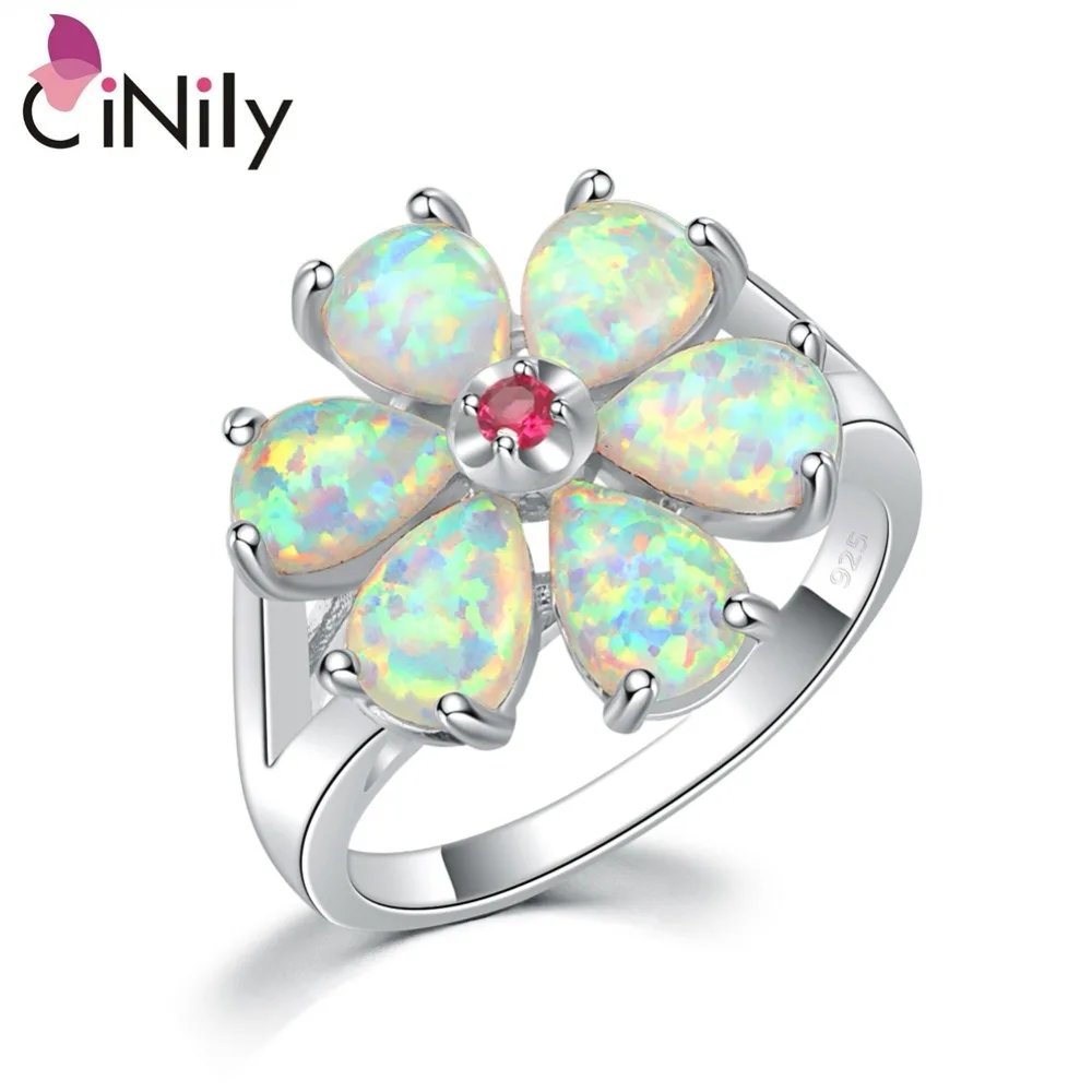 

2015 New Arrived ! Flower ! Wholesale & Retail For Women Jewelry White Fire Opal Kunzite Silver Ring Size 7 8 9 OJ6194