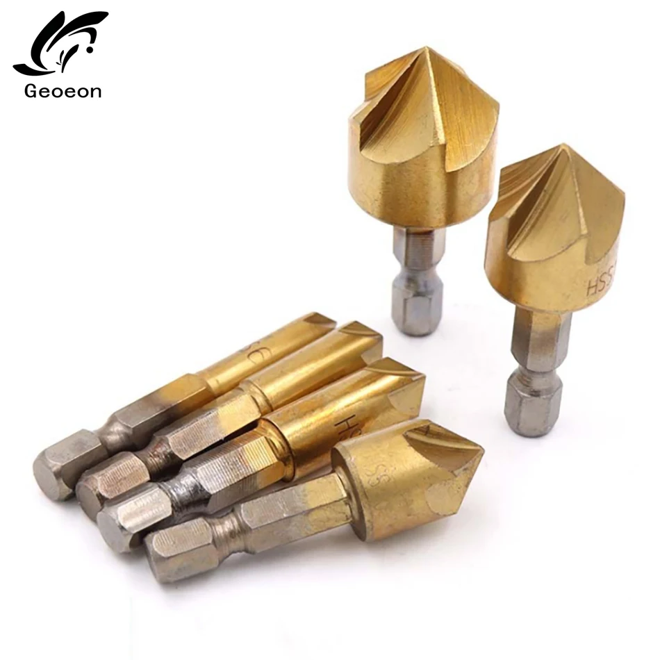 Geoeon 6pcs/set Flute Chamfer Countersink 12-19mm Reaming Chamfer Titanium Handle Titanium Plated Fve-edge Chamfering Knife A36
Geoeon 6pcs/set Flute Chamfer Countersink 12-19mm Reaming Chamfer Titanium Handle Titanium Plated Fve-edge Chamfering Knife A36