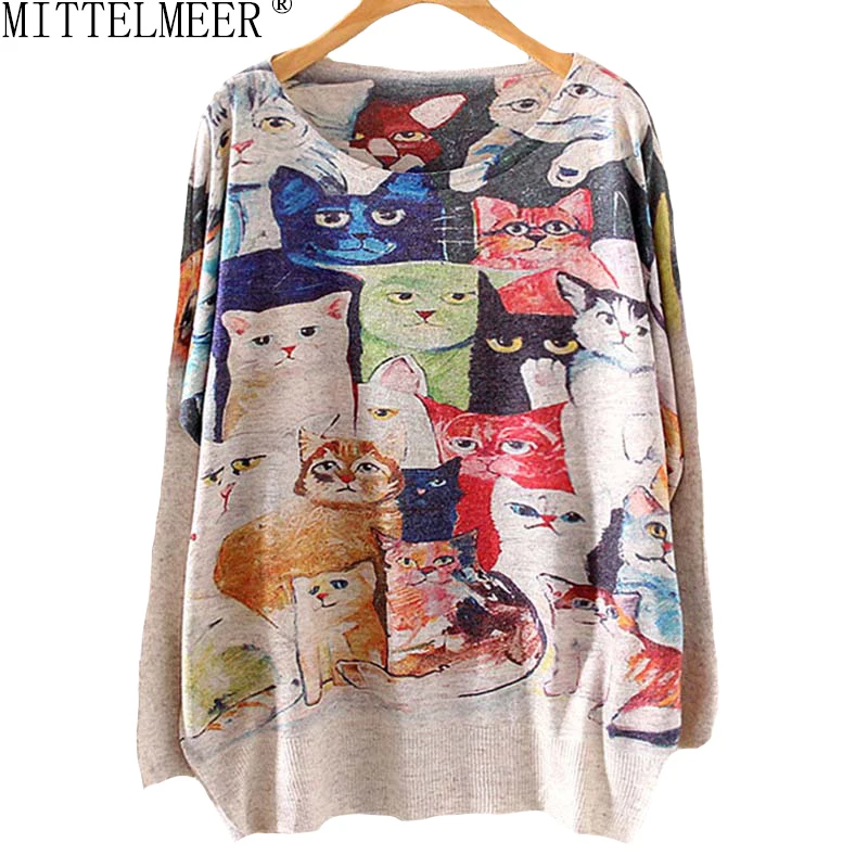 MITTELMEER new women's clothing sweater Santa and the reindeer round collar knitting CAT bat sleeve printed sweaters 19 model
MITTELMEER new women's clothing sweater Santa and the reindeer round collar knitting CAT bat sleeve printed sweaters 19 model