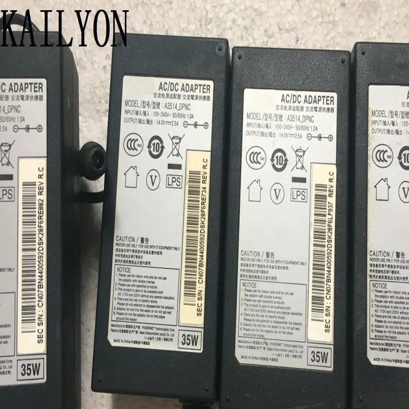 Free shipping 14V1.786A adapter A2514_KSM 100% Original 3514_DHNC LED LCD monitor 14V2.5A power adapter A3514_DHNC 35W
Free shipping 14V1.786A adapter A2514_KSM 100% Original 3514_DHNC LED LCD monitor 14V2.5A power adapter A3514_DHNC 35W