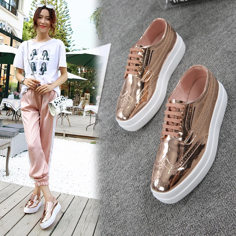 Women Height Increasing Rose Gold Shoes Thick Platform White Shoes Silver Black Patent Leather Round Toe Pumps Australian Shoes
Women Height Increasing Rose Gold Shoes Thick Platform White Shoes Silver Black Patent Leather Round Toe Pumps Australian Shoes