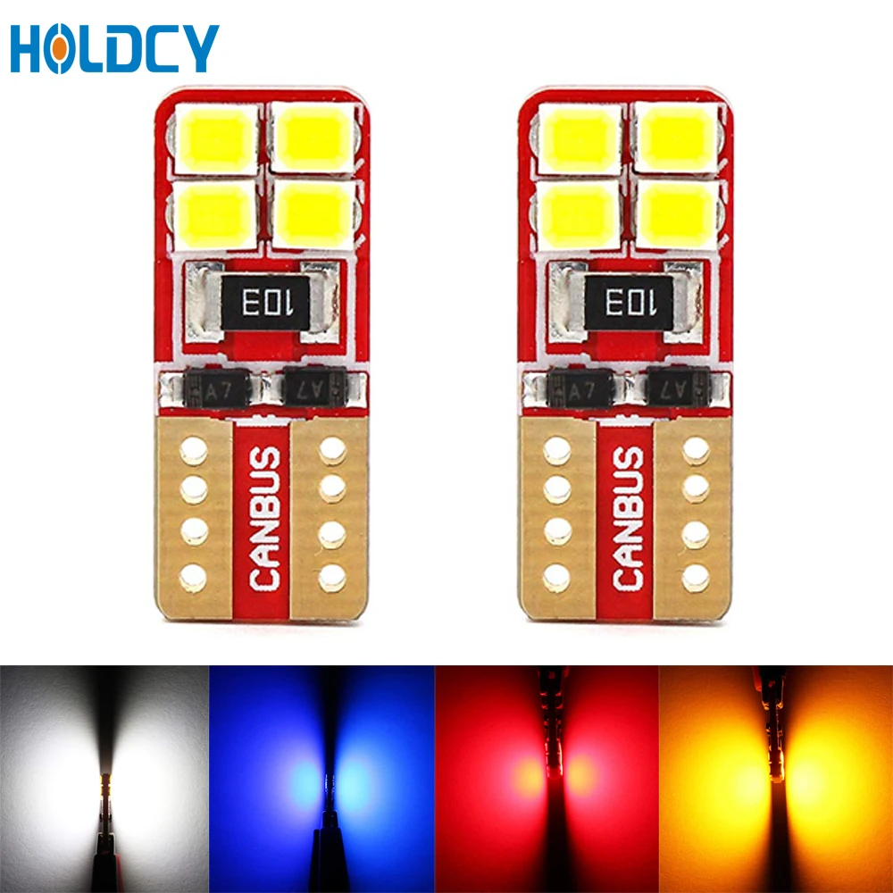 2 шт. T10 W5W 168 194 светодиодная лампа Вт 2835 8-SMD Автомобильная интерьерная купольная