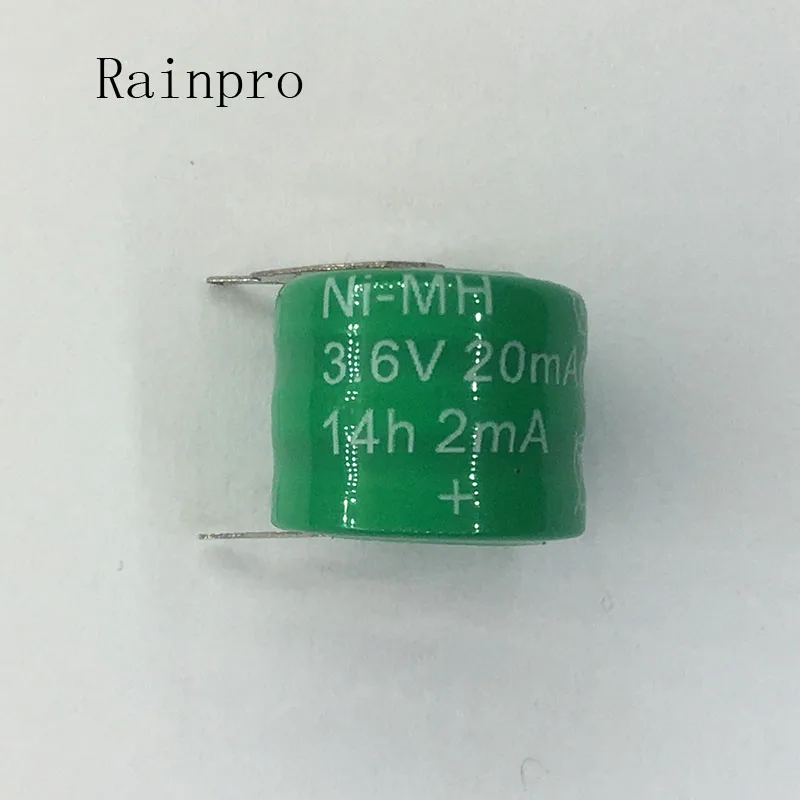 Rainpro 2PCS/LOT 20mah 3.6v Ni-MH Ni MH Batteries With Pins Rechargeable Button Cell Battery
Rainpro 2PCS/LOT 20mah 3.6v Ni-MH Ni MH Batteries With Pins Rechargeable Button Cell Battery