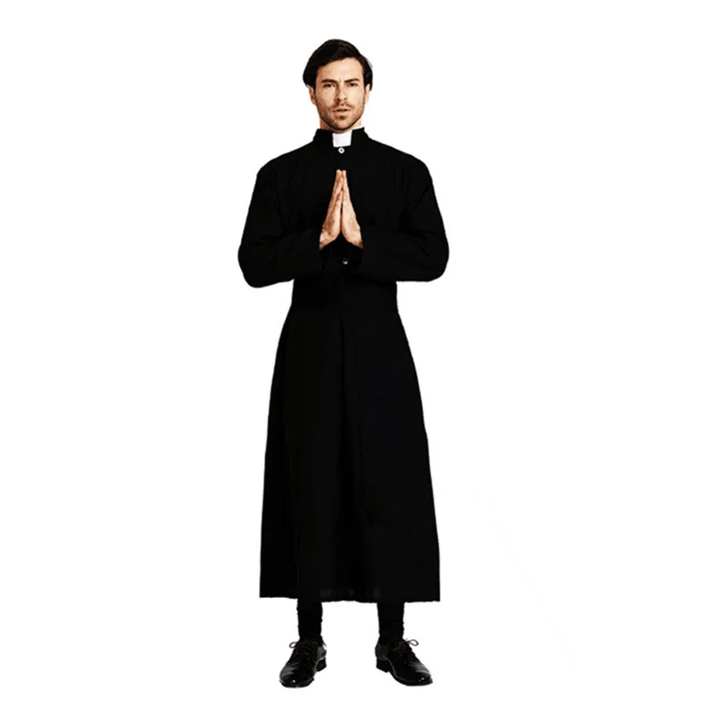 Adults Men Elegant Black Priest Cosplay Costume Male Pope Robe Masquerade Party Dress Purim Halloween Christmas
Adults Men Elegant Black Priest Cosplay Costume Male Pope Robe Masquerade Party Dress Purim Halloween Christmas