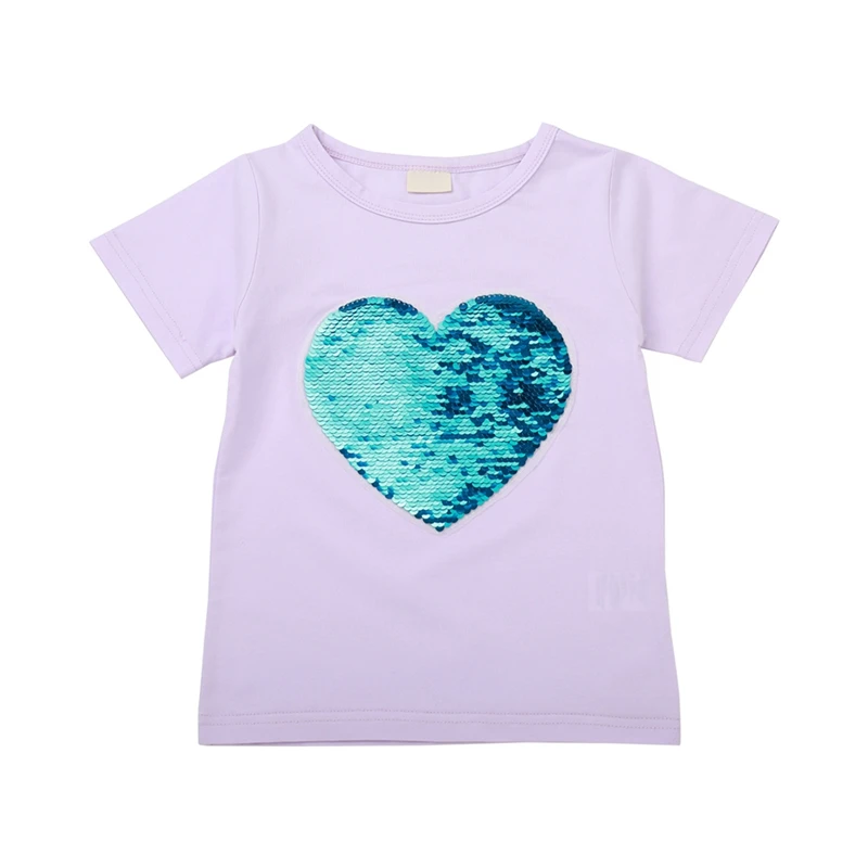 Girls T-Shirt Baby Girls Clothes Flip Sequin Heart Pattern Sweet T-Shirt For Girls Short Sleeve Summer Tops Clothing For Girls
Girls T-Shirt Baby Girls Clothes Flip Sequin Heart Pattern Sweet T-Shirt For Girls Short Sleeve Summer Tops Clothing For Girls