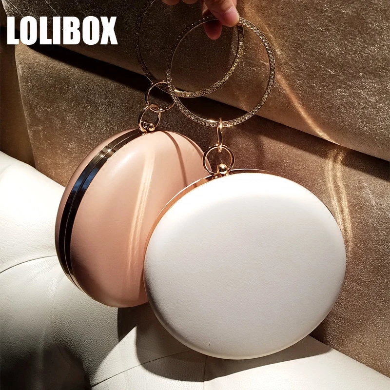 LOLIBOX Women Handbags Metal Ring Diamond Handle Round Evening Clutch Bags Chain Crossbody Bags For Women Party Day Clutches
LOLIBOX Women Handbags Metal Ring Diamond Handle Round Evening Clutch Bags Chain Crossbody Bags For Women Party Day Clutches