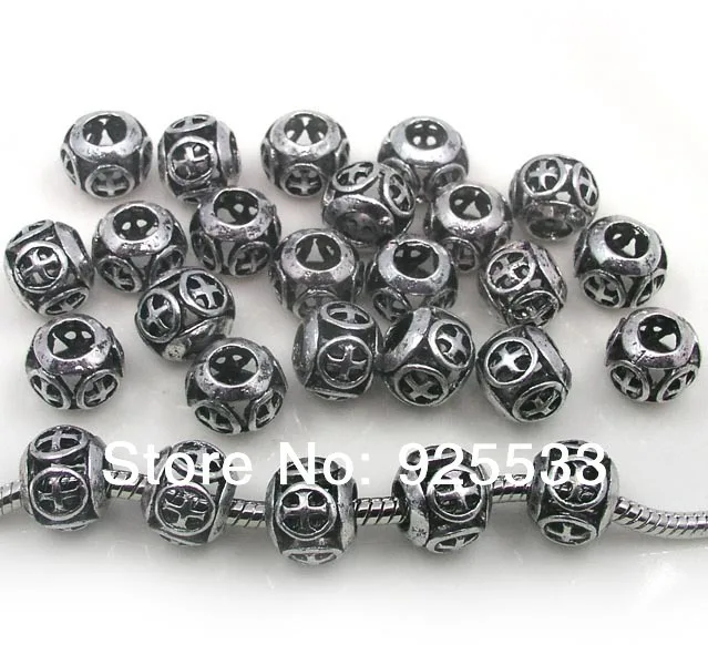 Free shipping 50pcs/lot big hole antique silver plated cross design metal beads fit European bracelet jewelry DIY
Free shipping 50pcs/lot big hole antique silver plated cross design metal beads fit European bracelet jewelry DIY