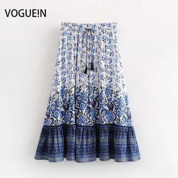 VOGUEIN New Womens Summer Beach Boho Floral Print Tassel A-Line Blue Midi Skirt Wholesale
VOGUEIN New Womens Summer Beach Boho Floral Print Tassel A-Line Blue Midi Skirt Wholesale