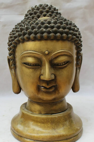 JP S061 14" Tibet Buddhism Bronze Gild Shakyamuni Amitabha Buddha head Bust Statue (B0328)
JP S061 14" Tibet Buddhism Bronze Gild Shakyamuni Amitabha Buddha head Bust Statue (B0328)