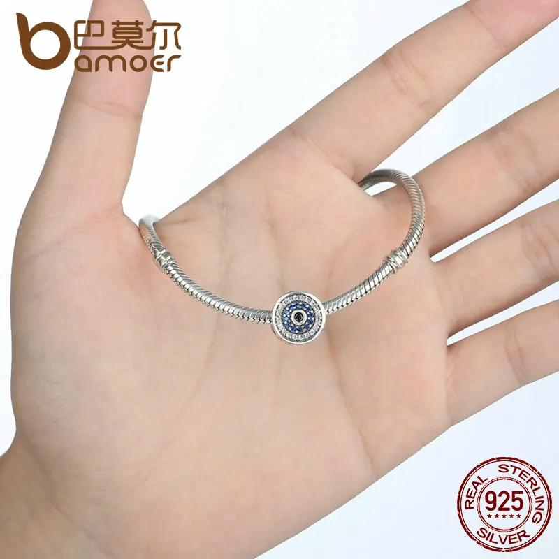 Женский браслет из серебра 100% пробы с голубыми кристаллами|charm bracelet|bracelet charms