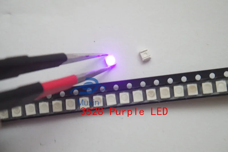 Wholesale 100pcs Purple UV POWER TOP 1210 3528 SMD SMT PLCC-2 2500 MCD Ultra Bright LED New | Лампы и освещение