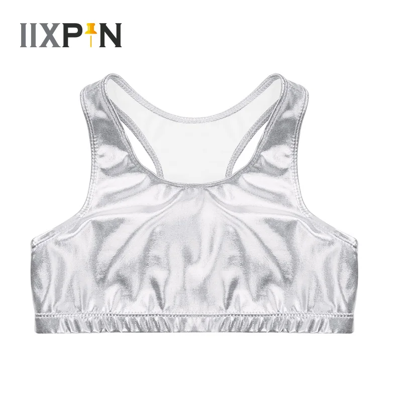 Kids Girls Ballet leotard Dance Tank Tops Shiny Metallic Sleeveless Racer Back Crop Top for Ballet Dance Stage Performance Tops
Kids Girls Ballet leotard Dance Tank Tops Shiny Metallic Sleeveless Racer Back Crop Top for Ballet Dance Stage Performance Tops