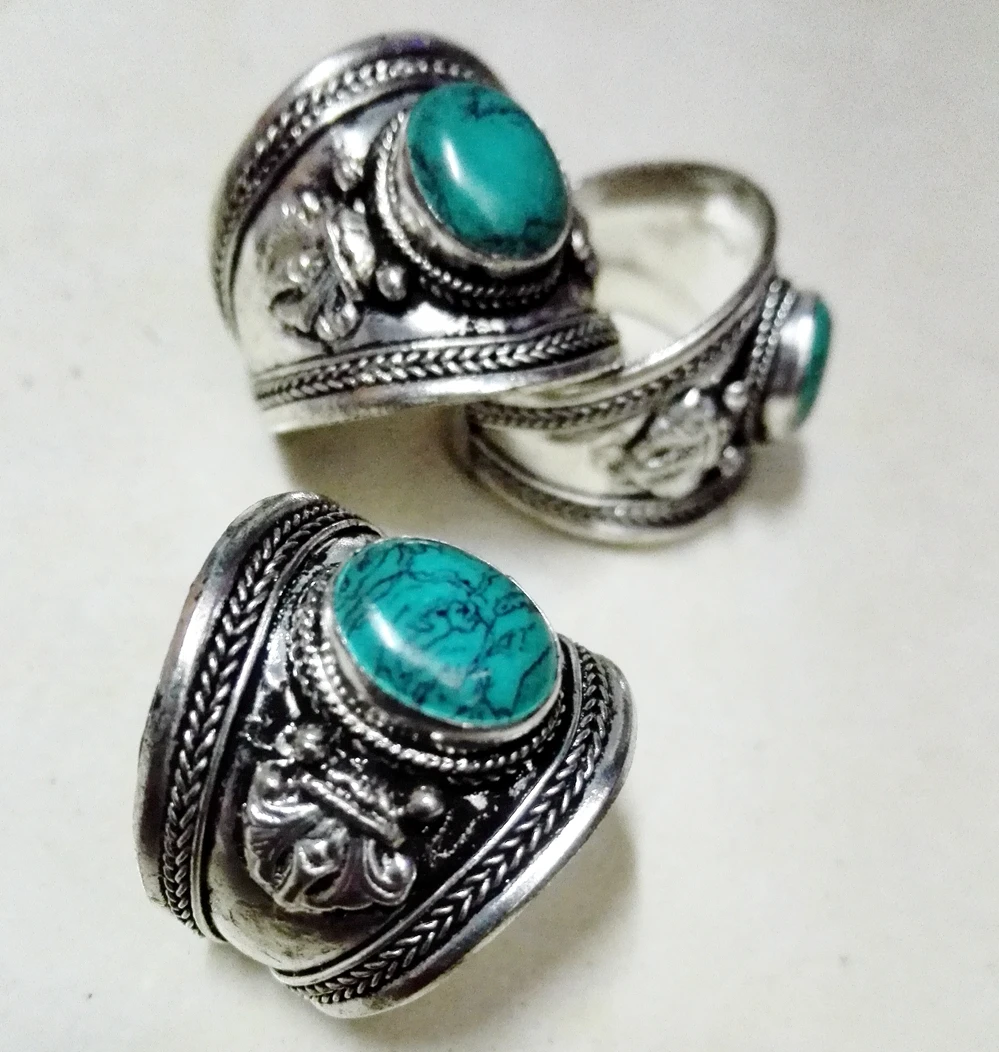 Fashion Jewelry Old Tibet Silver green oval stone Bead Wide Ring Buddhism Nepal Ring Adjustable size Unisex Gift one ring
Fashion Jewelry Old Tibet Silver green oval stone Bead Wide Ring Buddhism Nepal Ring Adjustable size Unisex Gift one ring