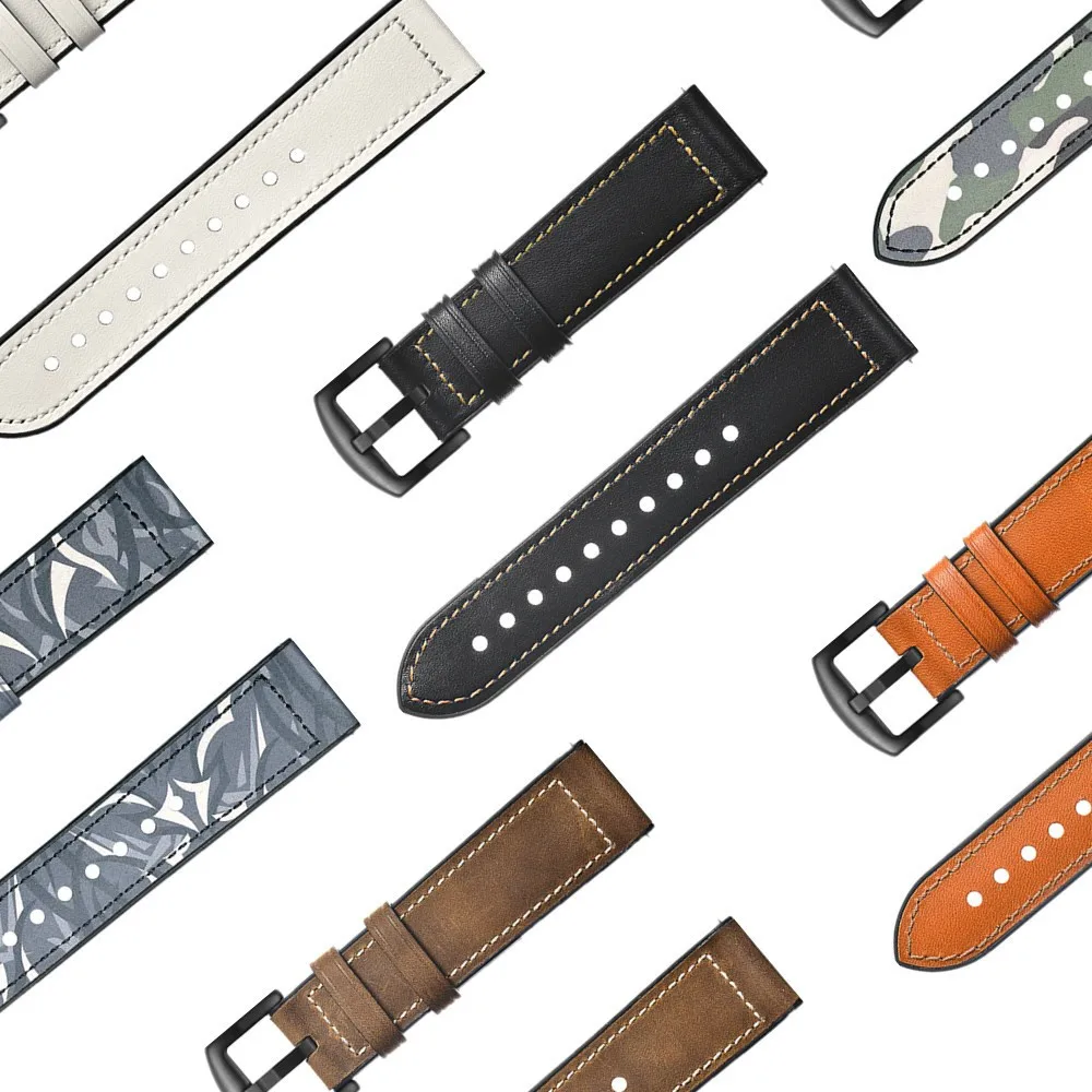 22mm Leather Strap For Huawei Watch GT/2 Pro Samsung Gear S3 Classic/Frontier Galaxy watch 46mm Active Band Huami amazfit 1/2/2s
22mm Leather Strap For Huawei Watch GT/2 Pro Samsung Gear S3 Classic/Frontier Galaxy watch 46mm Active Band Huami amazfit 1/2/2s