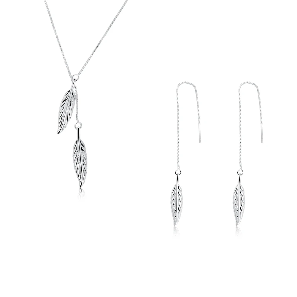 Seanlov Silver-color Bridal Jewelry Sets Leaf Shape Necklace Earrings Wedding Jewelry For Women Long Earring
Seanlov Silver-color Bridal Jewelry Sets Leaf Shape Necklace Earrings Wedding Jewelry For Women Long Earring