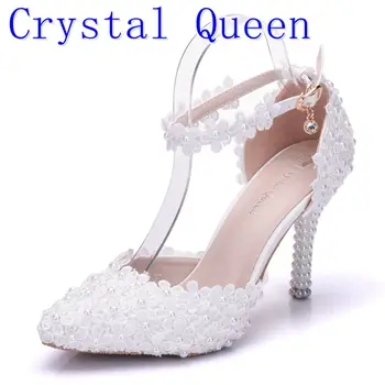 Crystal Queen Lace Pearls Women Sandals Pointed Toe Waterproof Female Sexy Lace Flower Wedding Shoes Thin High Heels Lace Flower
Crystal Queen Lace Pearls Women Sandals Pointed Toe Waterproof Female Sexy Lace Flower Wedding Shoes Thin High Heels Lace Flower