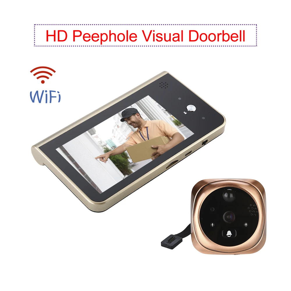 Video Eyes Door Peephole 4.3 inch Monitor Smart Wifi Doorbell PIR Motion Detection Ring Door Bell Camera Wireless Call Deurbel
Video Eyes Door Peephole 4.3 inch Monitor Smart Wifi Doorbell PIR Motion Detection Ring Door Bell Camera Wireless Call Deurbel
