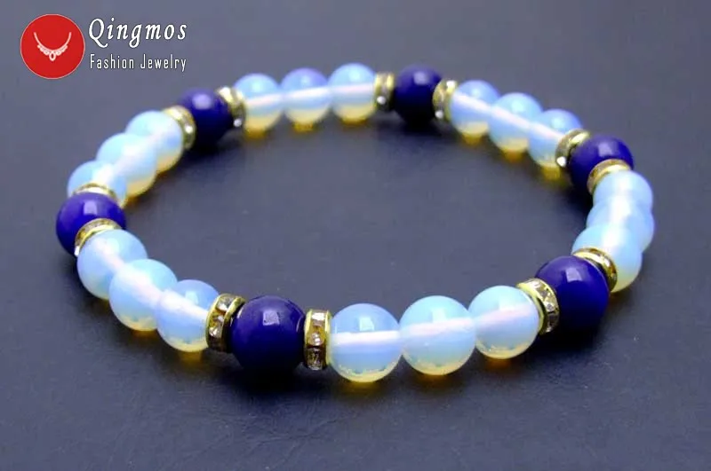 Qingmos Trendy Opal Bracelets for Women with 8mm Blue Round Opal and 8mm Round Blue Jades 8'' Bracelet Fine Jewelry-Bra321
Qingmos Trendy Opal Bracelets for Women with 8mm Blue Round Opal and 8mm Round Blue Jades 8'' Bracelet Fine Jewelry-Bra321