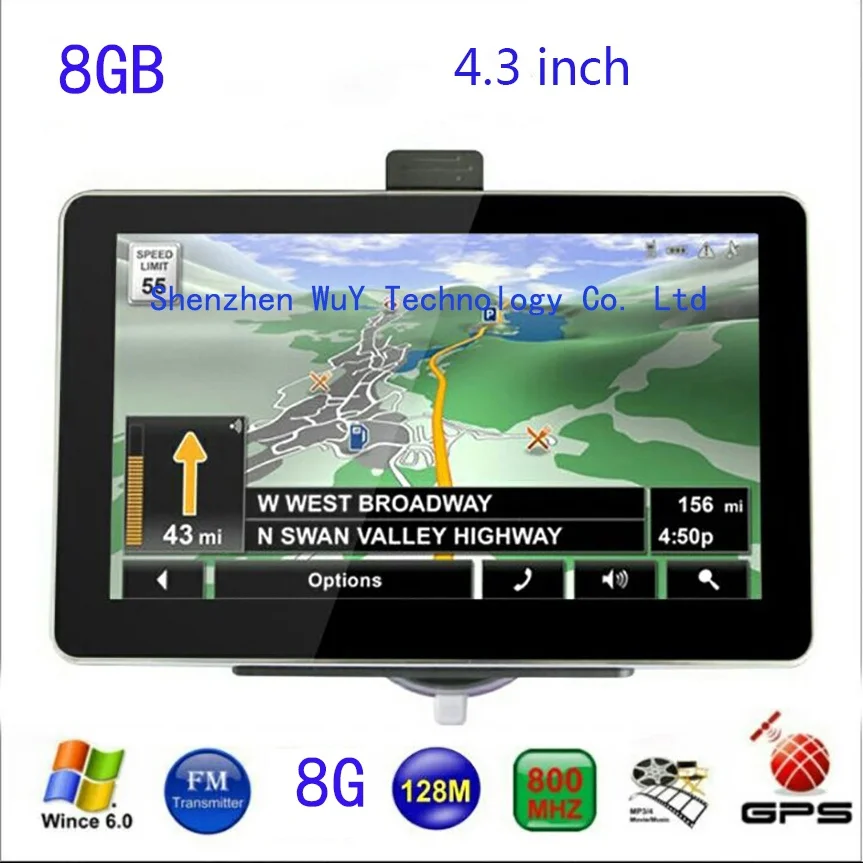 8 ГБ 4 3 дюймовый GPS грузовик навигация MTK Speedcam POI США + Канада Мексика или Европа так