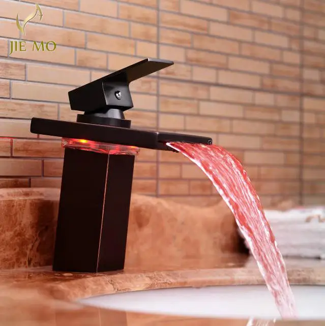Water power LED Light Waterfall Basin Faucet for Bathroom Torneira Led black finish copper Deck Mounted Sink Mixer Tap H7122
Water power LED Light Waterfall Basin Faucet for Bathroom Torneira Led black finish copper Deck Mounted Sink Mixer Tap H7122