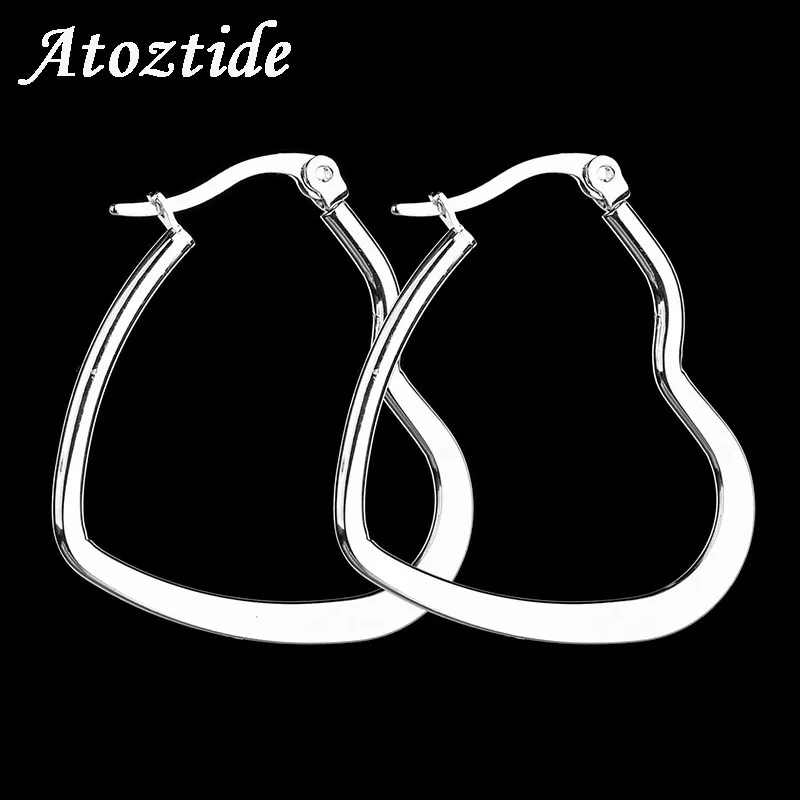 Atoztide New Arrival Women Flat Heart Big Hoop Earrings Exaggerated Silver Color Love Loop Earrings Orecchini Cerchio
Atoztide New Arrival Women Flat Heart Big Hoop Earrings Exaggerated Silver Color Love Loop Earrings Orecchini Cerchio