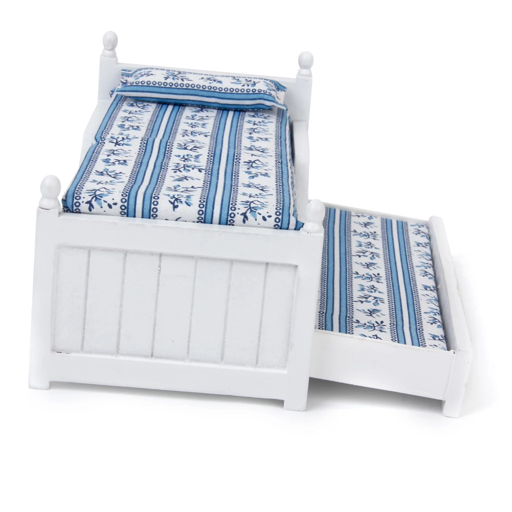 White Dollhouse Drawer Bed Wooden Bed for 12th Dolls House Miniature Bedroom Furniture Decoration W/ Drawer
White Dollhouse Drawer Bed Wooden Bed for 12th Dolls House Miniature Bedroom Furniture Decoration W/ Drawer