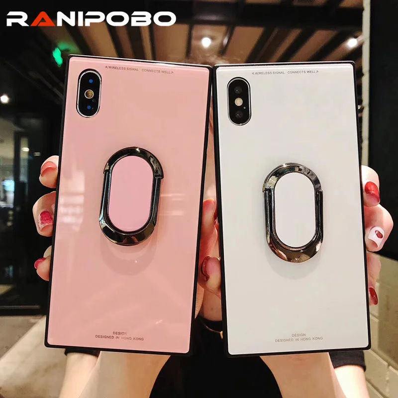 Square Glass Case For iPhone X 6 6S 7 8 Plus Stand Tempered Glass Phone Case For iPhone XS XR XS Max Soft TPU Back Cover
Square Glass Case For iPhone X 6 6S 7 8 Plus Stand Tempered Glass Phone Case For iPhone XS XR XS Max Soft TPU Back Cover