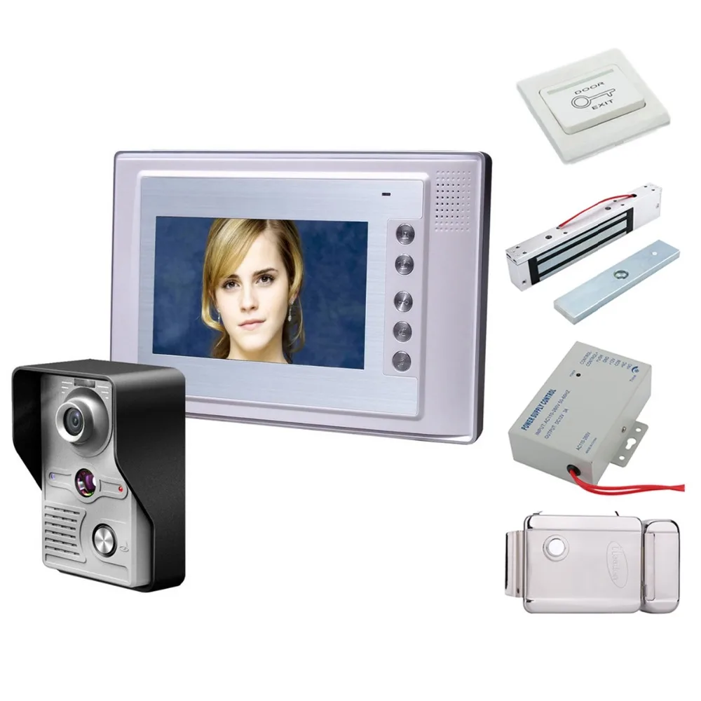 Home Security 7 Inch Video Door Phone Doorbell Intercom Kit Security Camera Intercom System 1-camera 1-monitor Night Vision+Lock
Home Security 7 Inch Video Door Phone Doorbell Intercom Kit Security Camera Intercom System 1-camera 1-monitor Night Vision+Lock