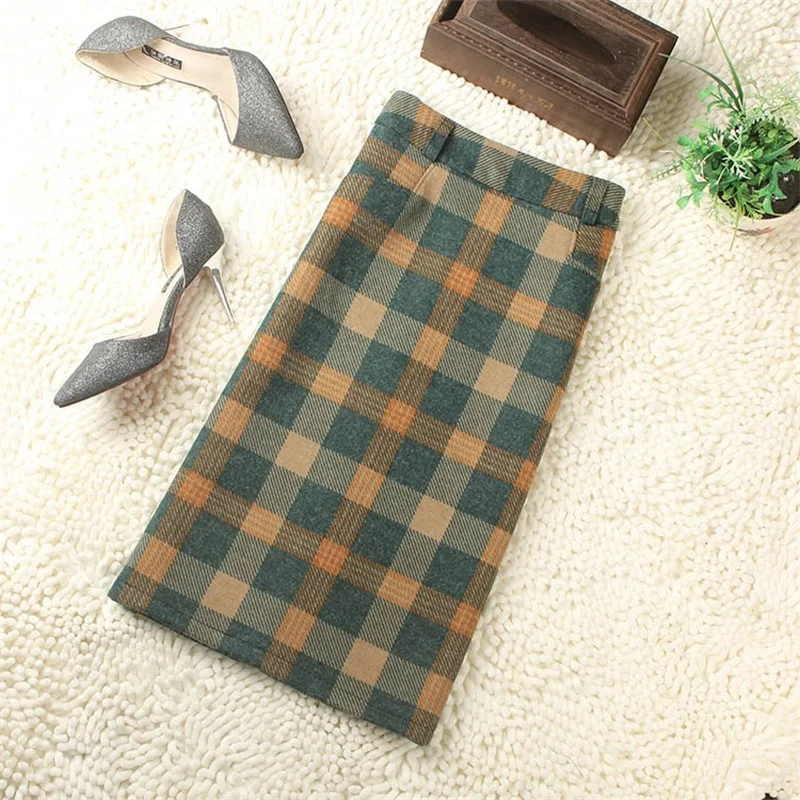 Female Autumn Winter Slim Hip Woolen Skirts Plus Size Fashion Vintage Work OL Skirt Pencil Skirt Women High Waist Plaid Skirts
Female Autumn Winter Slim Hip Woolen Skirts Plus Size Fashion Vintage Work OL Skirt Pencil Skirt Women High Waist Plaid Skirts