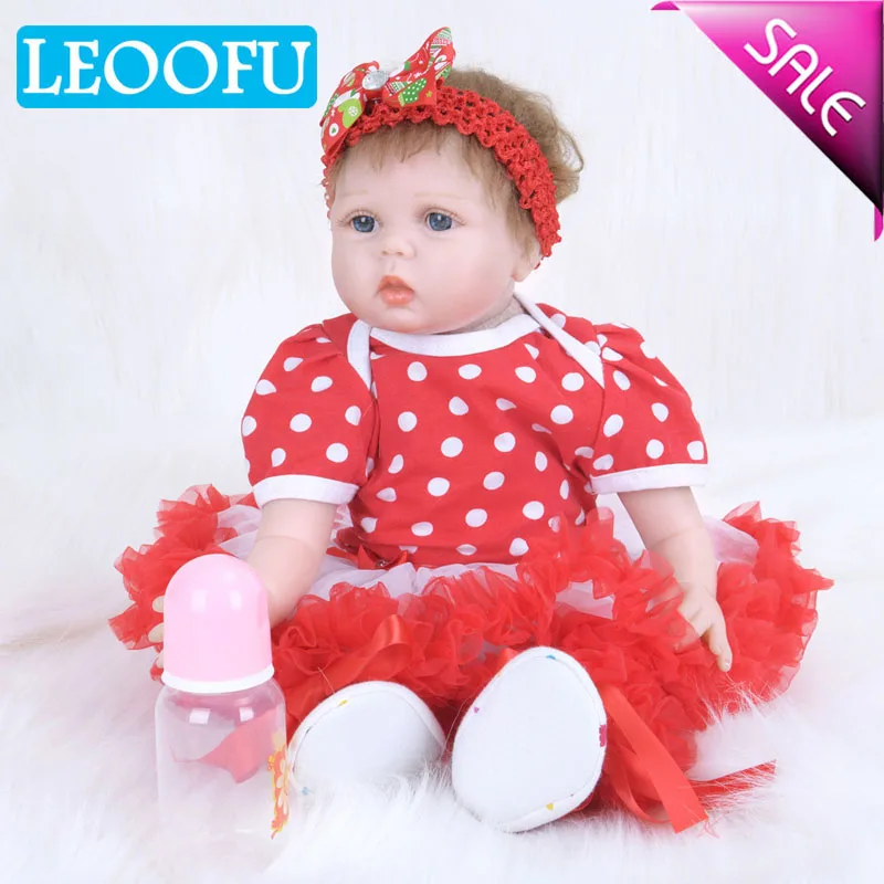 LEOOFU 55cm 22 inch silicone reborn girl baby doll toy cute bathe toy body lifelike red princess dress newborn babies doll 
LEOOFU 55cm 22 inch silicone reborn girl baby doll toy cute bathe toy body lifelike red princess dress newborn babies doll