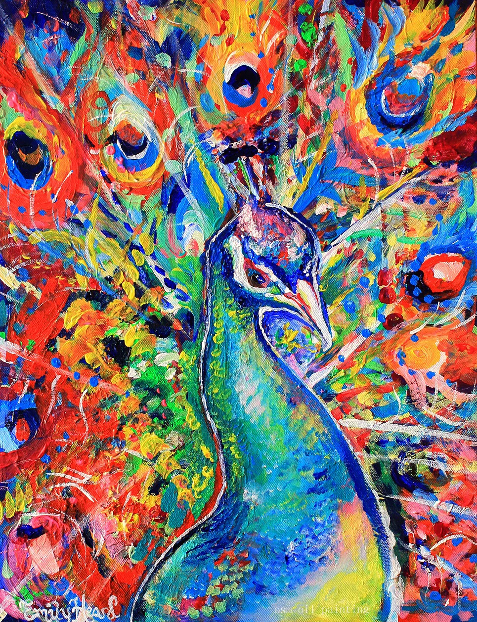 Hand-painted Beautiful Peacock Painting Art Bright Artwork Oil Painting on Canvas in Palette Knife Wall Artwork Oil Painting
Hand-painted Beautiful Peacock Painting Art Bright Artwork Oil Painting on Canvas in Palette Knife Wall Artwork Oil Painting