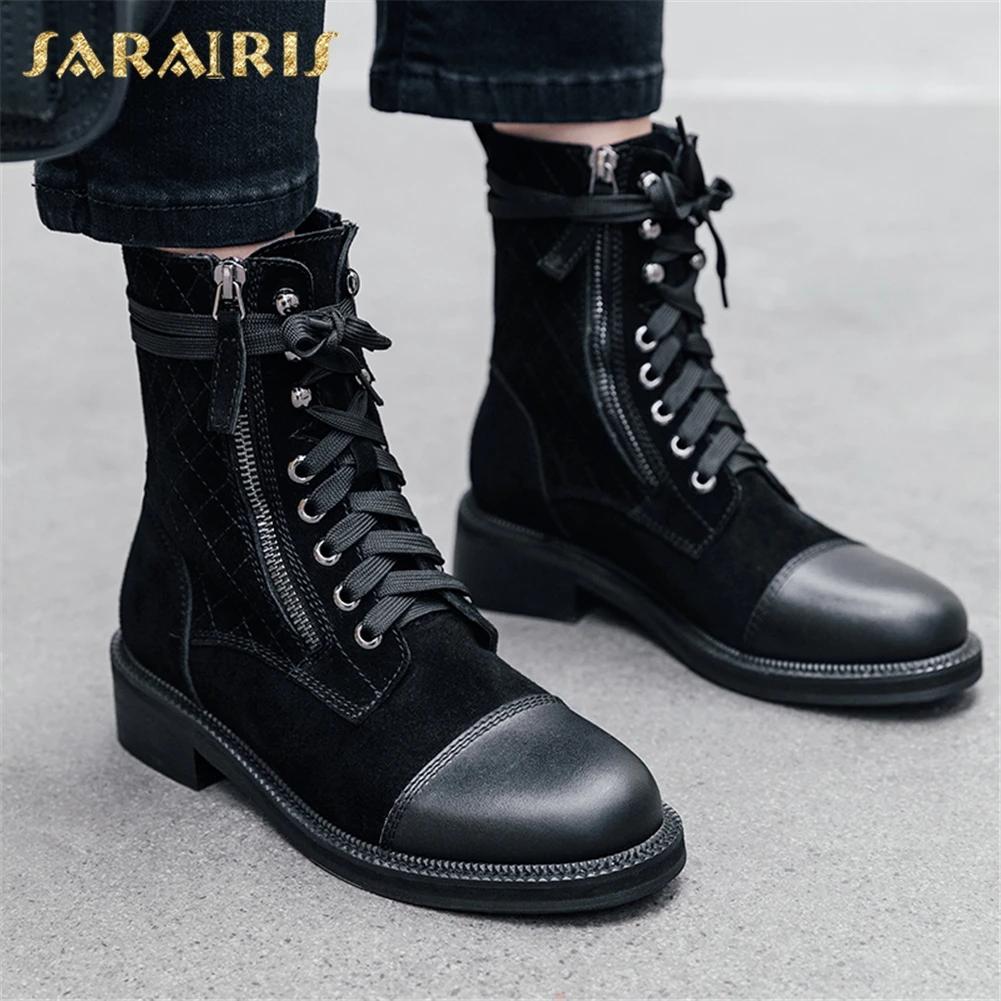 Brand New Genuine Cow Leather Winter Boots Women Shoes Chunky Heels Zipper Leisure Black Shoes Woman Boots Female
Brand New Genuine Cow Leather Winter Boots Women Shoes Chunky Heels Zipper Leisure Black Shoes Woman Boots Female