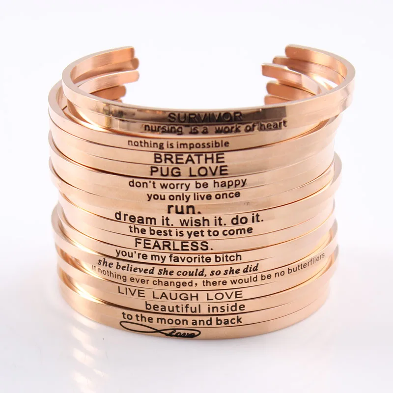 Top Quality The Best Is Yet To Come Stainless Steel Engraved Positive Inspirational Quote Cuff Mantra Bracelet Bangle
Top Quality The Best Is Yet To Come Stainless Steel Engraved Positive Inspirational Quote Cuff Mantra Bracelet Bangle