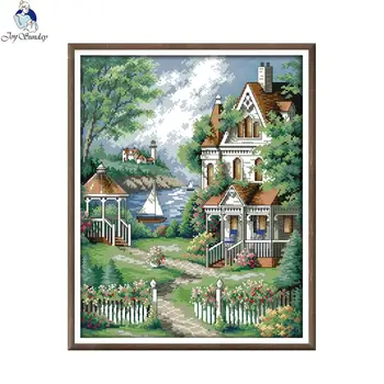 Joy sunday The seaside villa 2 F954 DMC 14CT 11CT Counted and Stamped Home Decoration Scenery Handwork Cross Stitch Kits
Joy sunday The seaside villa 2 F954 DMC 14CT 11CT Counted and Stamped Home Decoration Scenery Handwork Cross Stitch Kits