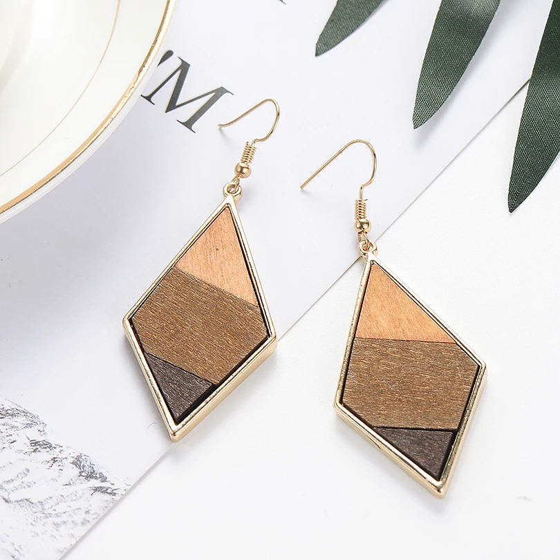 2019 Korea Handmade Wooden Geometric Pendent Drop Earrings Punk Style Multicolor Triangle Earring For Women Girl Ethnic Jewelry
2019 Korea Handmade Wooden Geometric Pendent Drop Earrings Punk Style Multicolor Triangle Earring For Women Girl Ethnic Jewelry