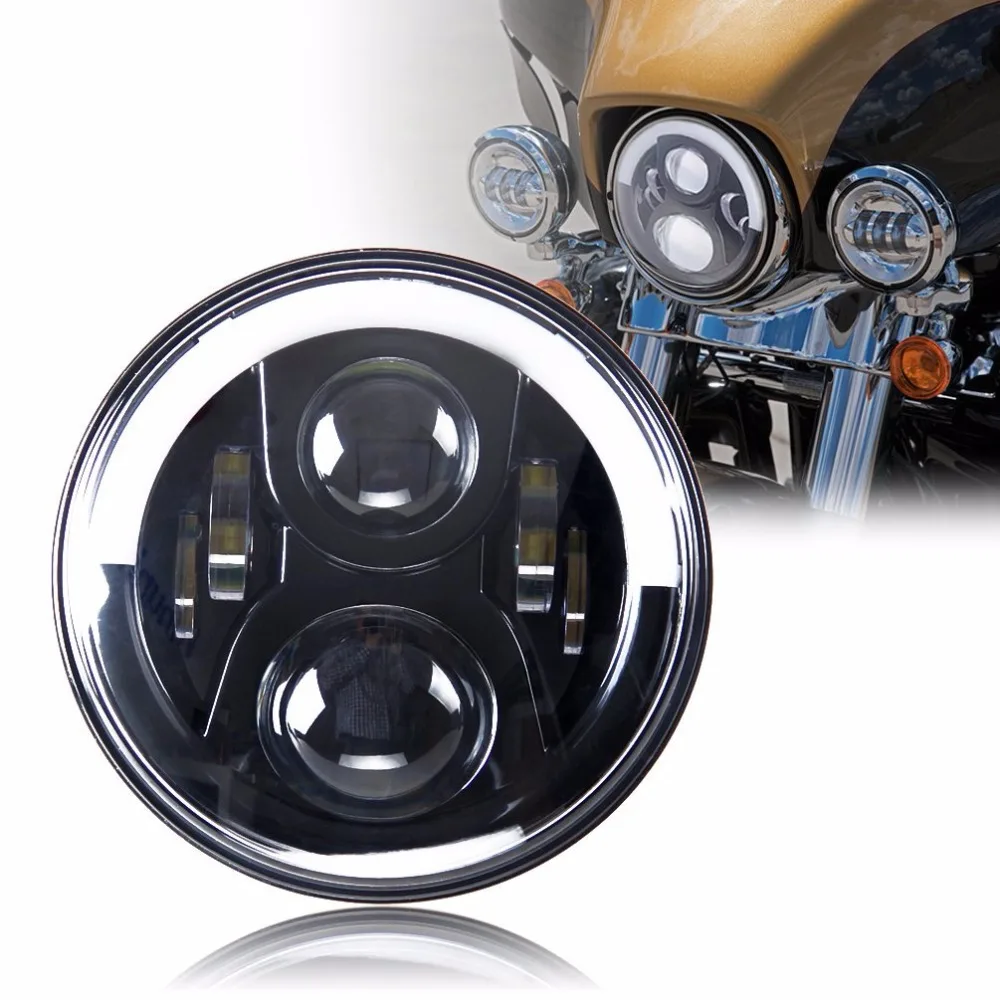 7" Motorcycle Projector moto LED Light Bulb Headlight Halo for Harley Davidson Headlamp Projection Spot Driving Light DRL
7" Motorcycle Projector moto LED Light Bulb Headlight Halo for Harley Davidson Headlamp Projection Spot Driving Light DRL
