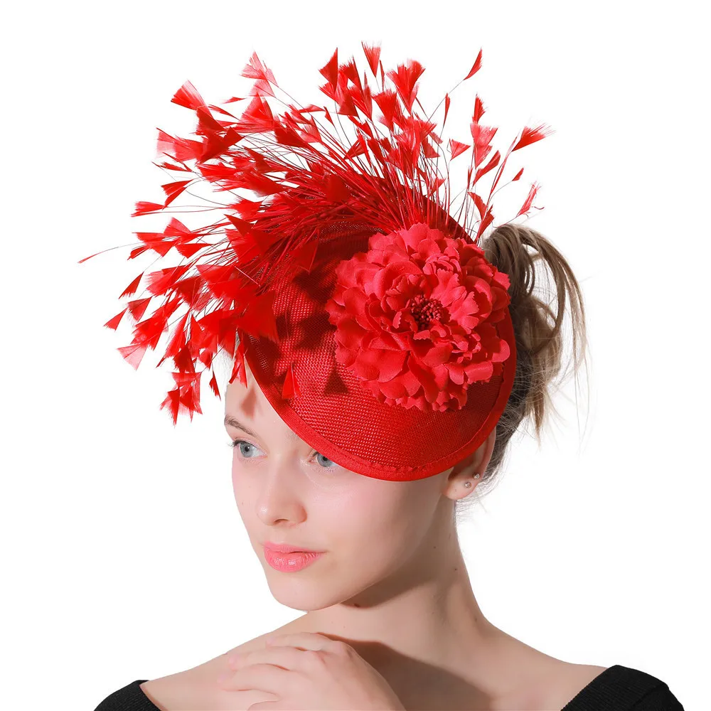 Red imitation Sinamay Fascinator headwear women Bridal imitation Event Occasion Hat for Kentucky Derby Church Wedding Party Race
Red imitation Sinamay Fascinator headwear women Bridal imitation Event Occasion Hat for Kentucky Derby Church Wedding Party Race